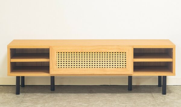 TV stand with natural finish - Image 4